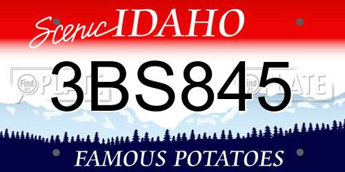 3BS845 Idaho License Plate