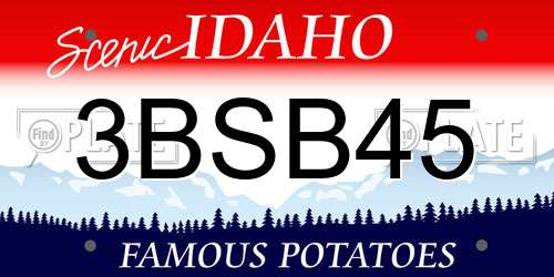 3BSB45 Idaho License Plate