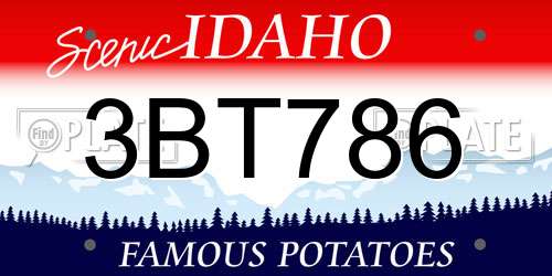 3BT786 Idaho License Plate