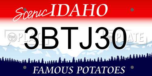 3BTJ30 Idaho License Plate