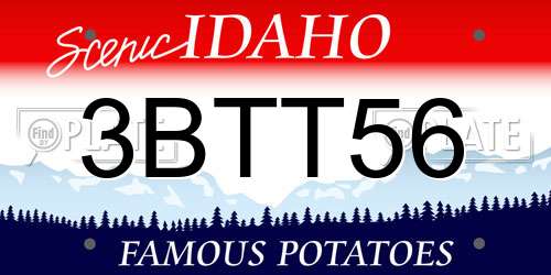 3BTT56 Idaho License Plate