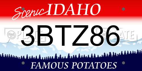 3BTZ86 Idaho License Plate