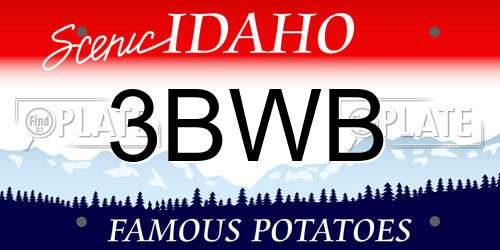 3BWB Idaho License Plate