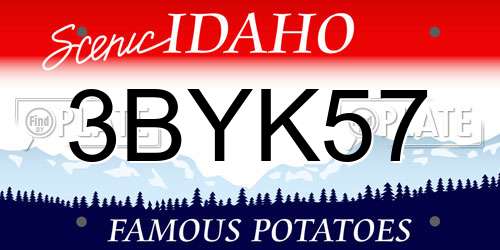 3BYK57 Idaho License Plate