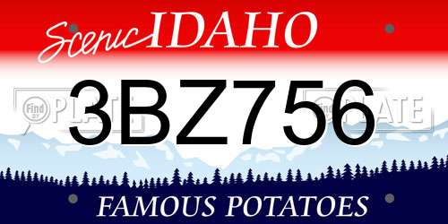 3BZ756 Idaho License Plate