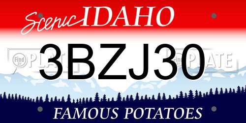 3BZJ30 Idaho License Plate