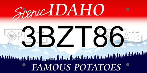 3BZT86 Idaho License Plate