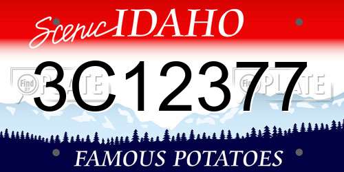 3C12377 Idaho License Plate