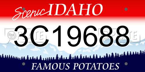 3C19688 Idaho License Plate