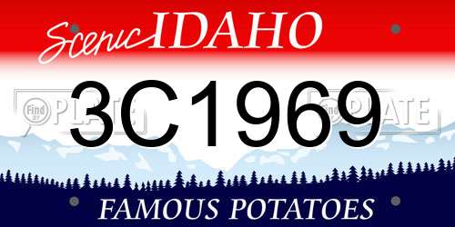 3C1969 Idaho License Plate
