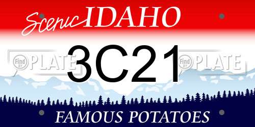3C21 Idaho License Plate