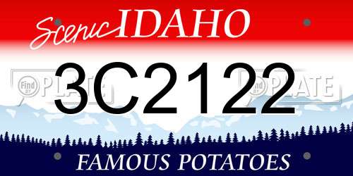 3C2122 Idaho License Plate