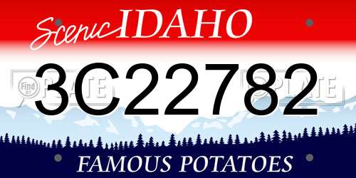3C22782 Idaho License Plate