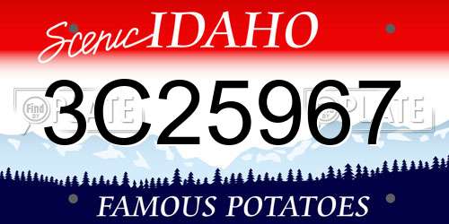 3C25967 Idaho License Plate