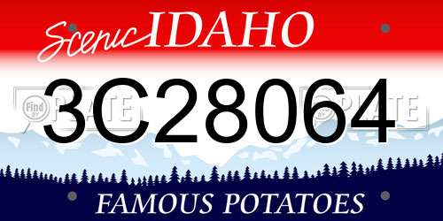 3C28064 Idaho License Plate