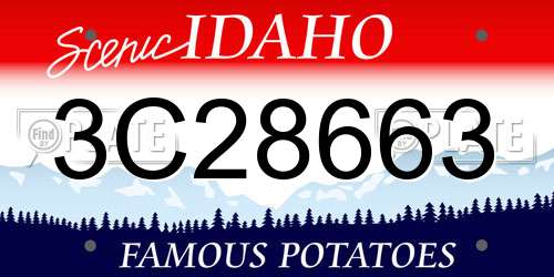 3C28663 Idaho License Plate