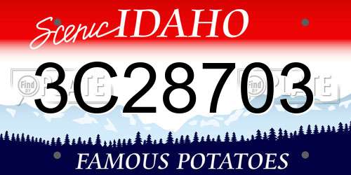 3C28703 Idaho License Plate