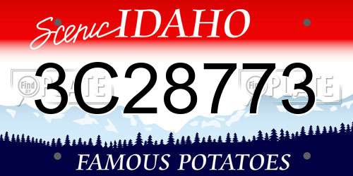3C28773 Idaho License Plate