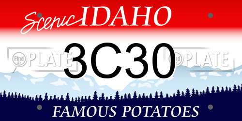 3C30 Idaho License Plate