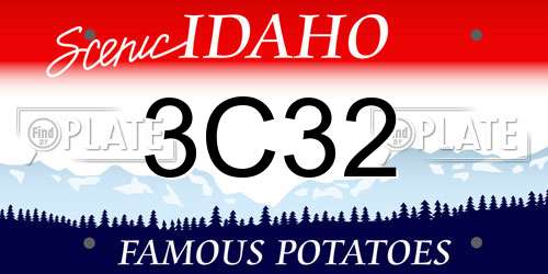 3C32 Idaho License Plate