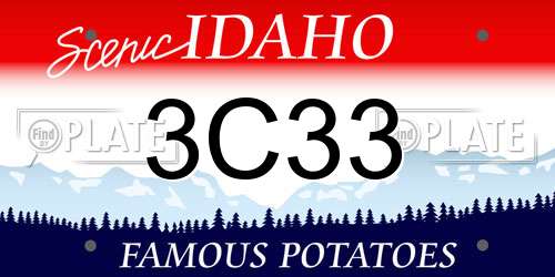 3C33 Idaho License Plate