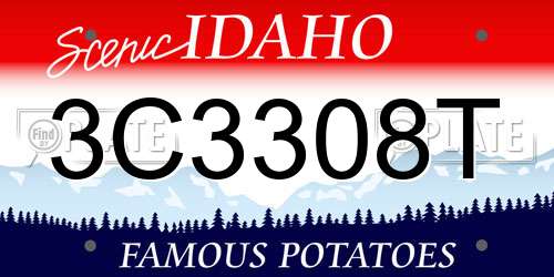 3C3308T Idaho License Plate