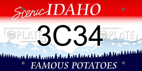 3C34 Idaho License Plate