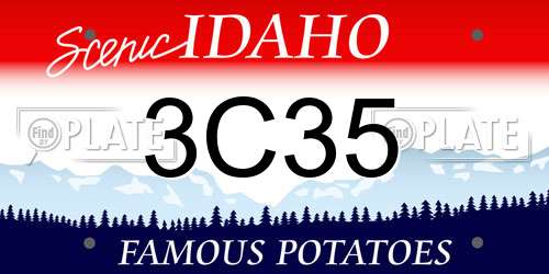 3C35 Idaho License Plate