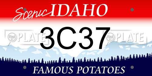 3C37 Idaho License Plate