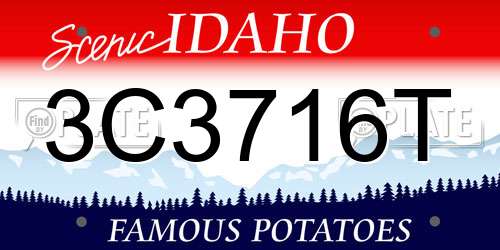3C3716T Idaho License Plate