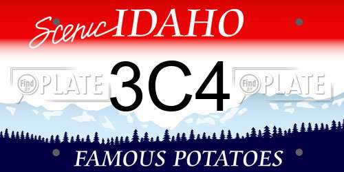 3C4 Idaho License Plate