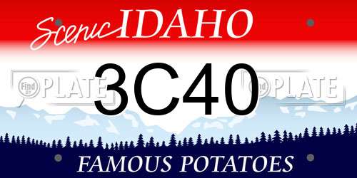 3C40 Idaho License Plate