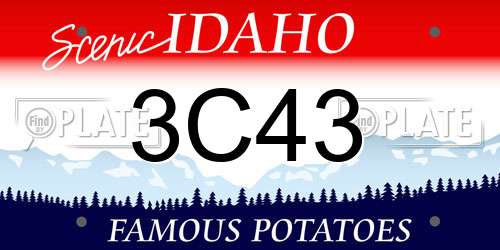 3C43 Idaho License Plate