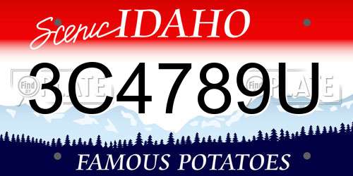 3C4789U Idaho License Plate