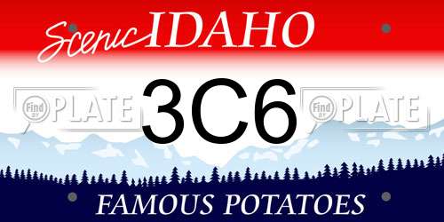 3C6 Idaho License Plate