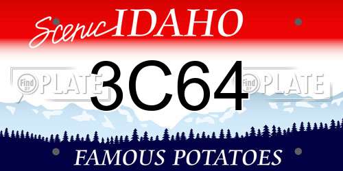 3C64 Idaho License Plate