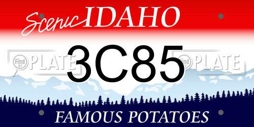 3C85 Idaho License Plate