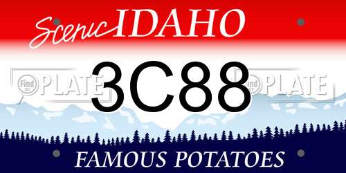 3C88 Idaho License Plate