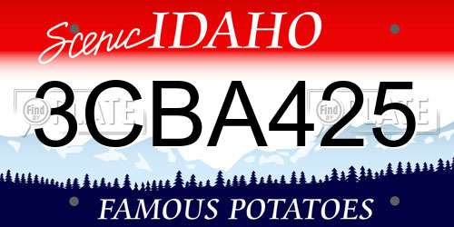 3CBA425 Idaho License Plate