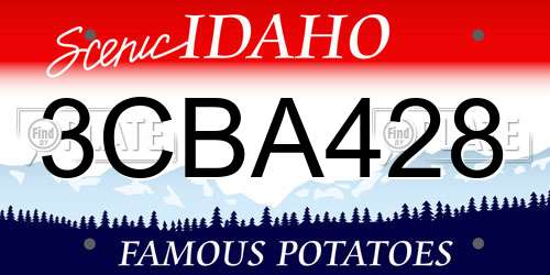 3CBA428 Idaho License Plate