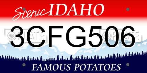 3CFG506 Idaho License Plate