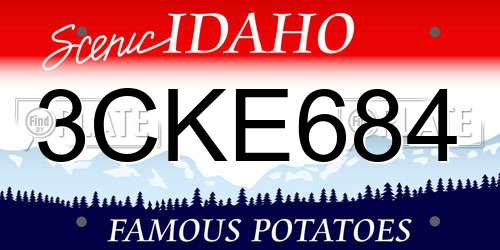 3CKE684 Idaho License Plate