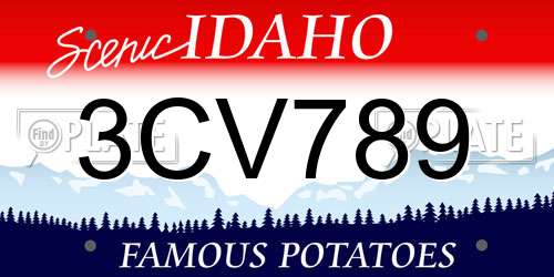 3CV789 Idaho License Plate