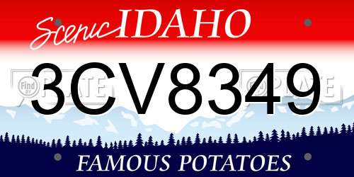 3CV8349 Idaho License Plate