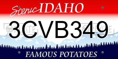 3CVB349 Idaho License Plate