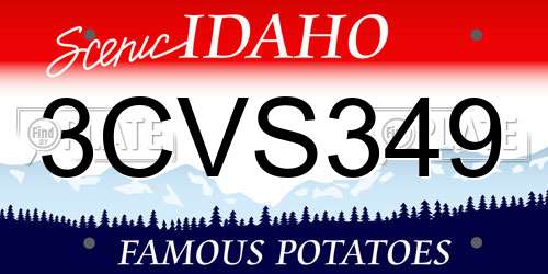 3CVS349 Idaho License Plate