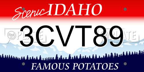 3CVT89 Idaho License Plate