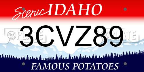 3CVZ89 Idaho License Plate