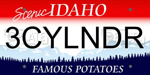 3CYLNDR Idaho License Plate