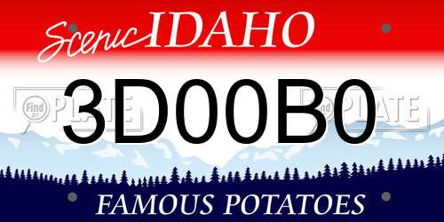 3D00B0 Idaho License Plate